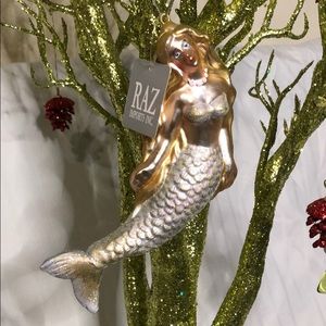 RAZ Mermaid glass ornament